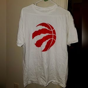 Mens T-Shirt-white Toronto Raptors Sponsored by Ford Men's Size L